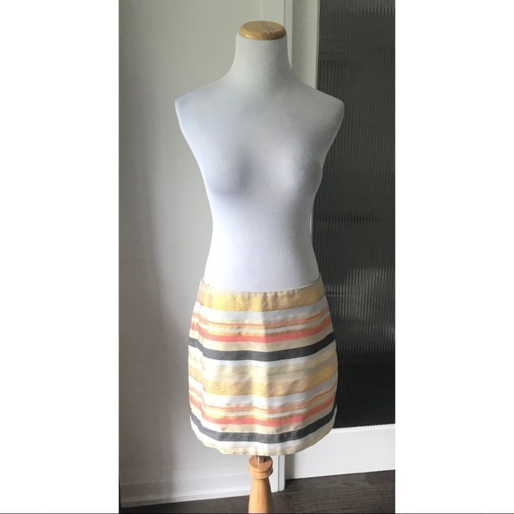J Crew metallic thread miniskirt
